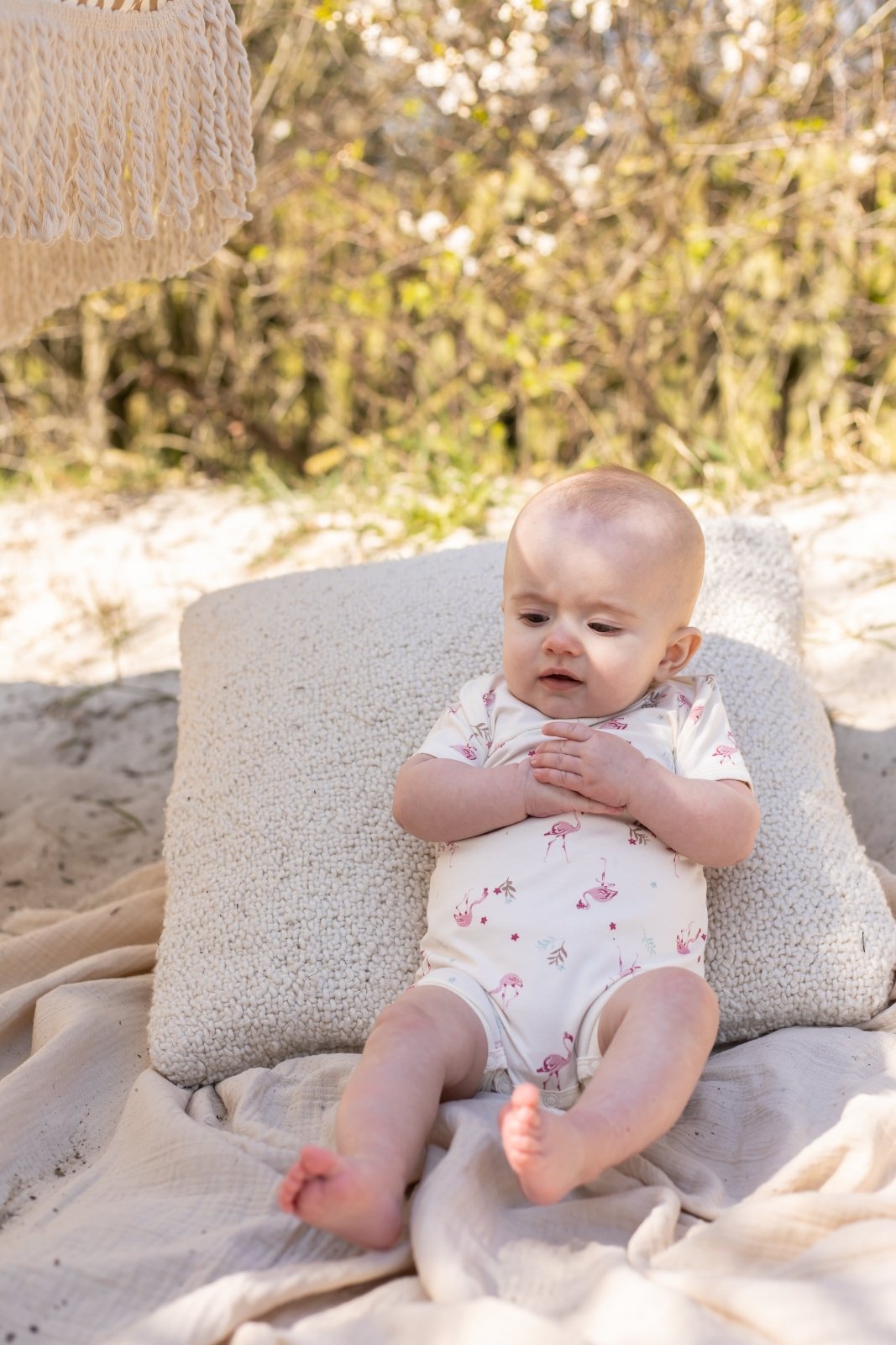 CeLaVi Kurzarm Jumpsuit / Pyjama Bambusviskose/Baumwolle - Flamingo CeLaVi