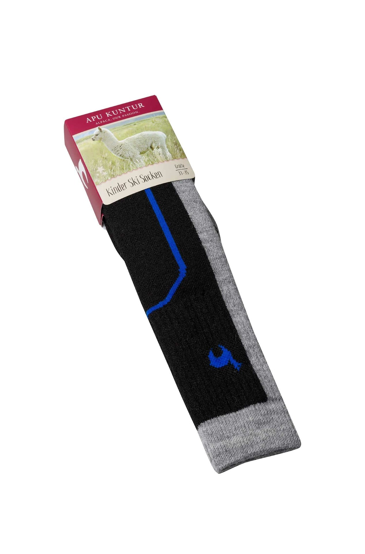 Alpaka Ski Socken - blau/grau - Familienbande