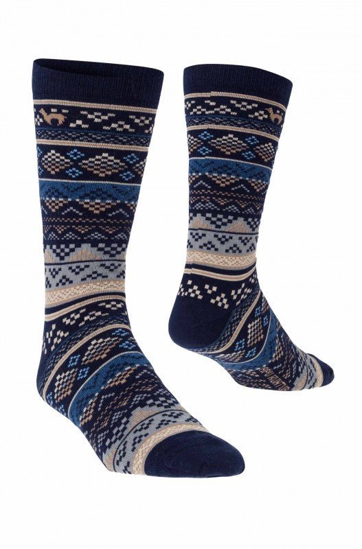 Alpaka Socken Erwachsene - Inka blau - Familienbande