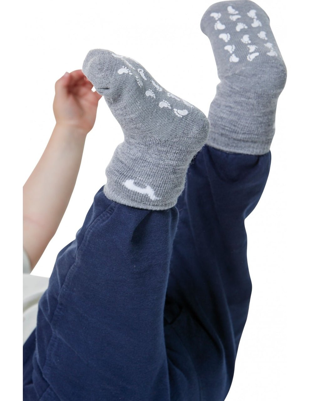 Alpaka Socken mit Stopper - grau - Familienbande