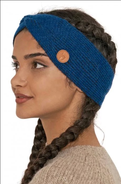 Alpaka Stirnband mit Twist - blauschwarz - Familienbande