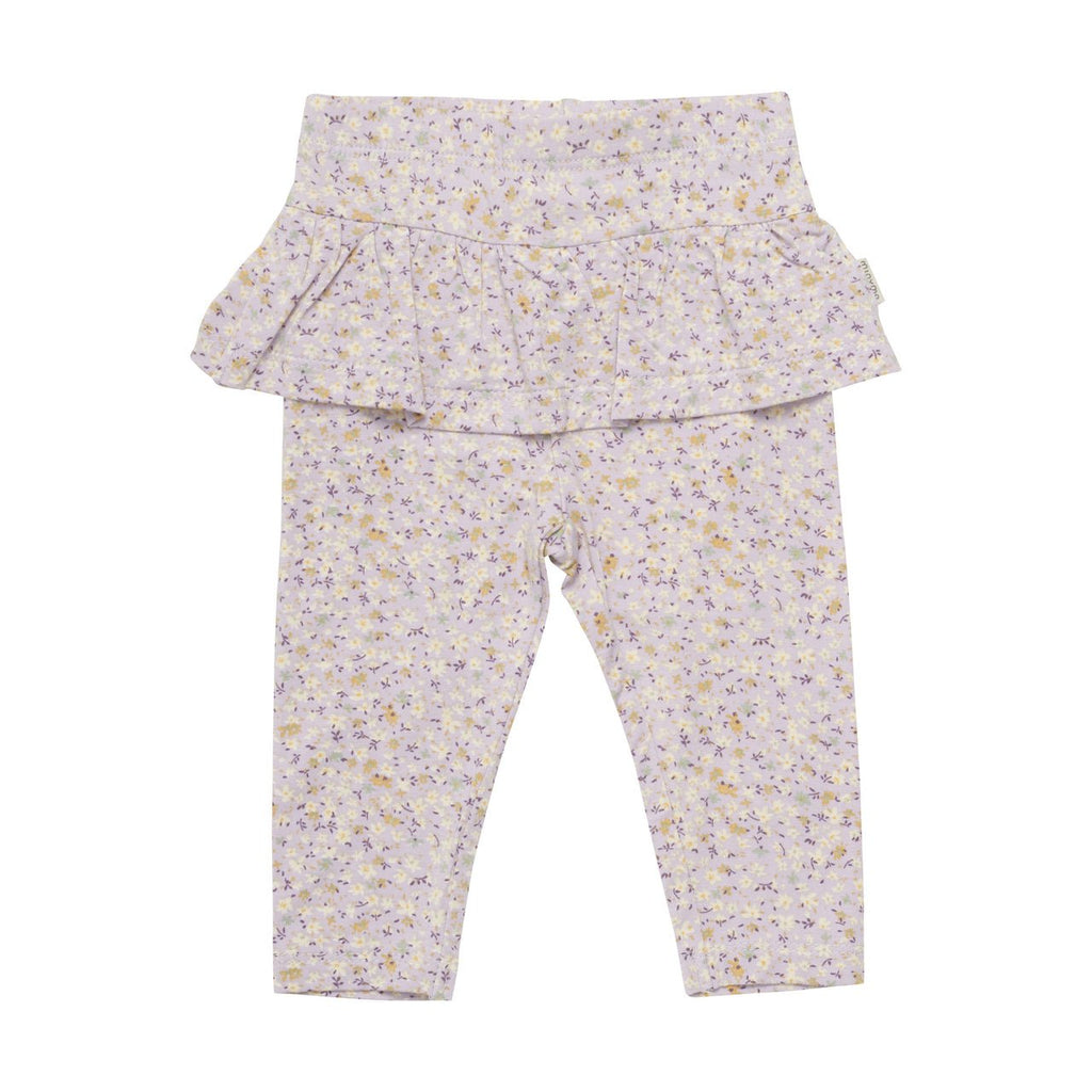 Bambusleggins Minymo mit Rüschen- Misty Lilac - Familienbande