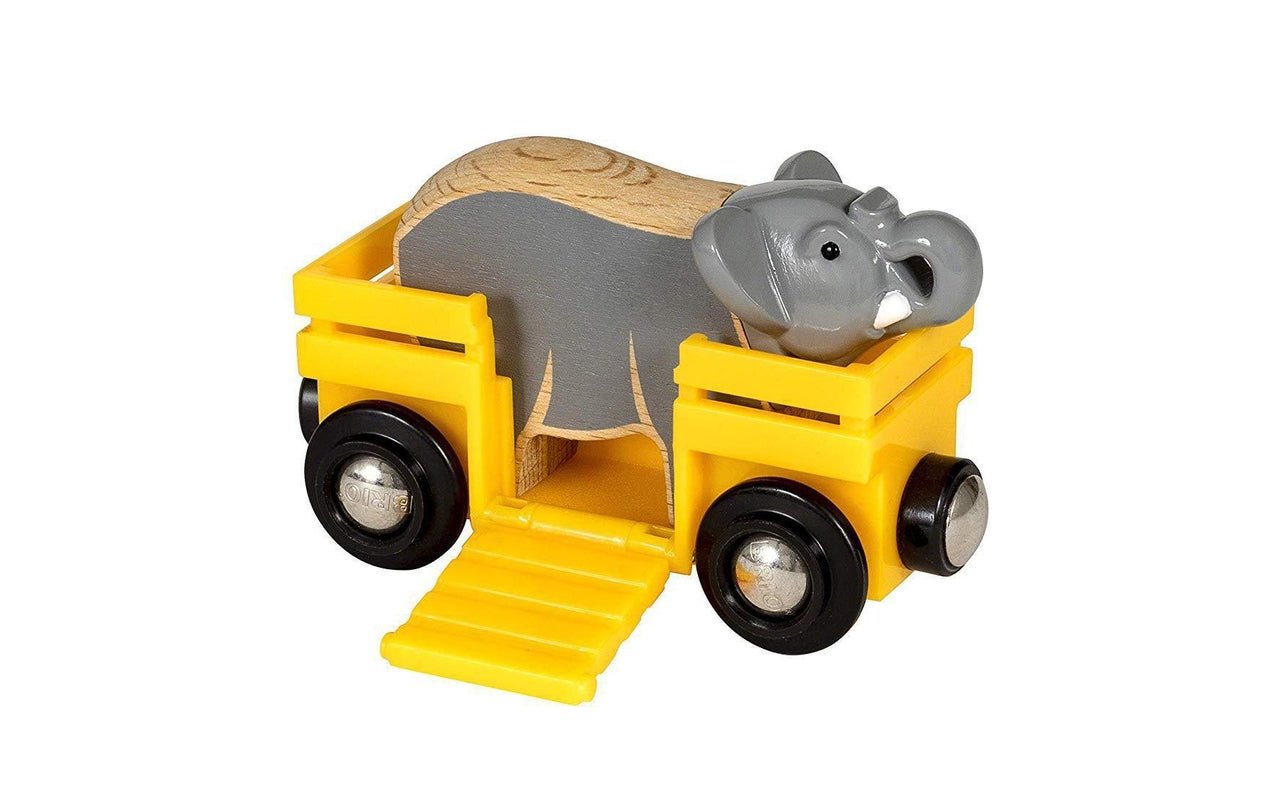 BRIO Eisenbahn Tierwaggon Elefant - Familienbande