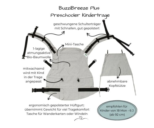 Buzzidil BuzziBreeze Plus Sommertrage Preschool - Facette Stone - Familienbande