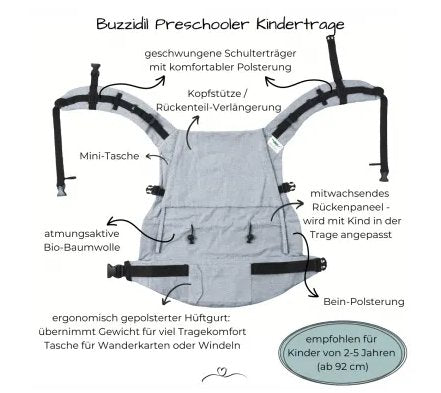 Buzzidil Preschooler Heartiness| Fullbuckle Kindertrage & Wandertrage (92-116) - Familienbande