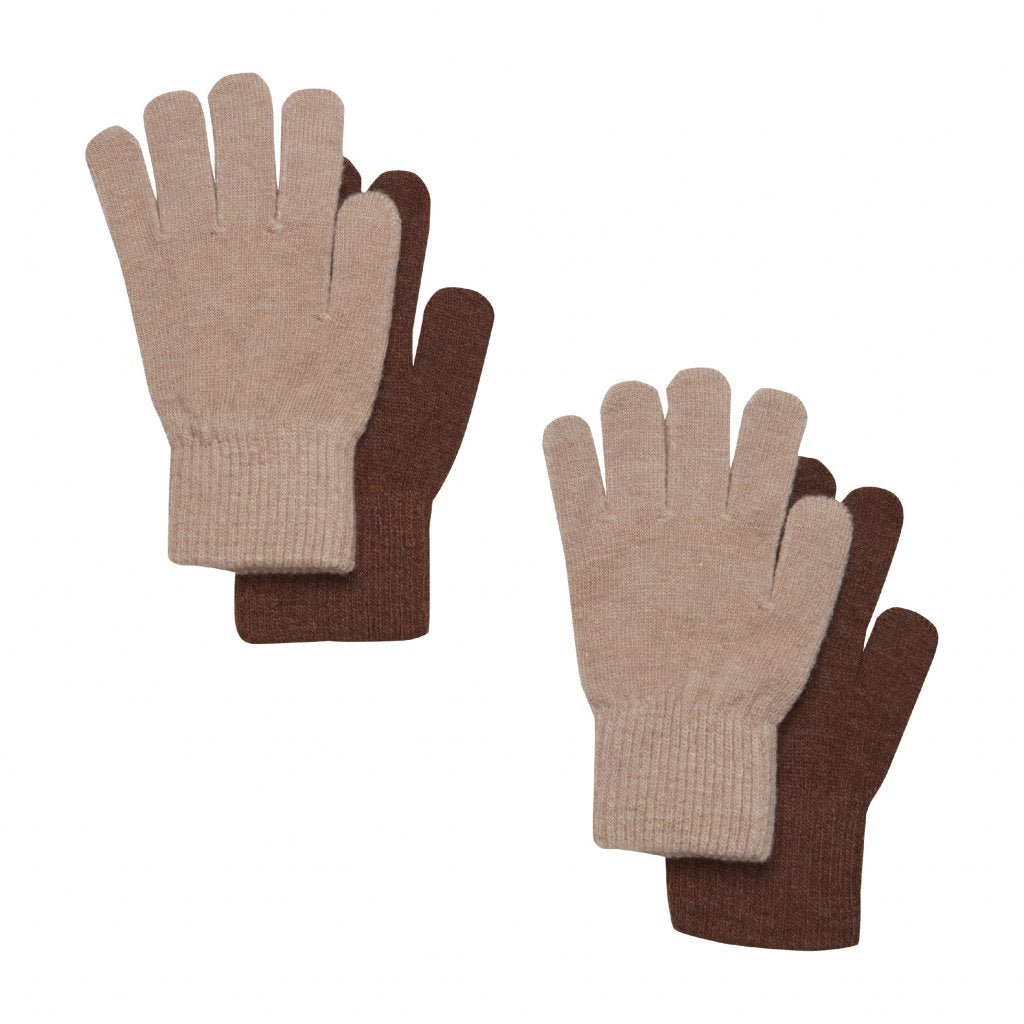 CeLaVi Kinderhandschuhe Doppelpack - beige/braun - Familienbande