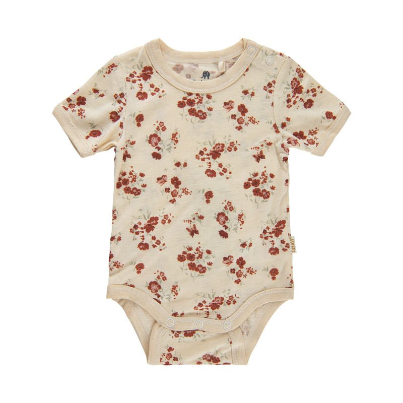 CeLaVi Kurzarm-Sommer Body Wolle/Bambusviskose Blumen - Familienbande