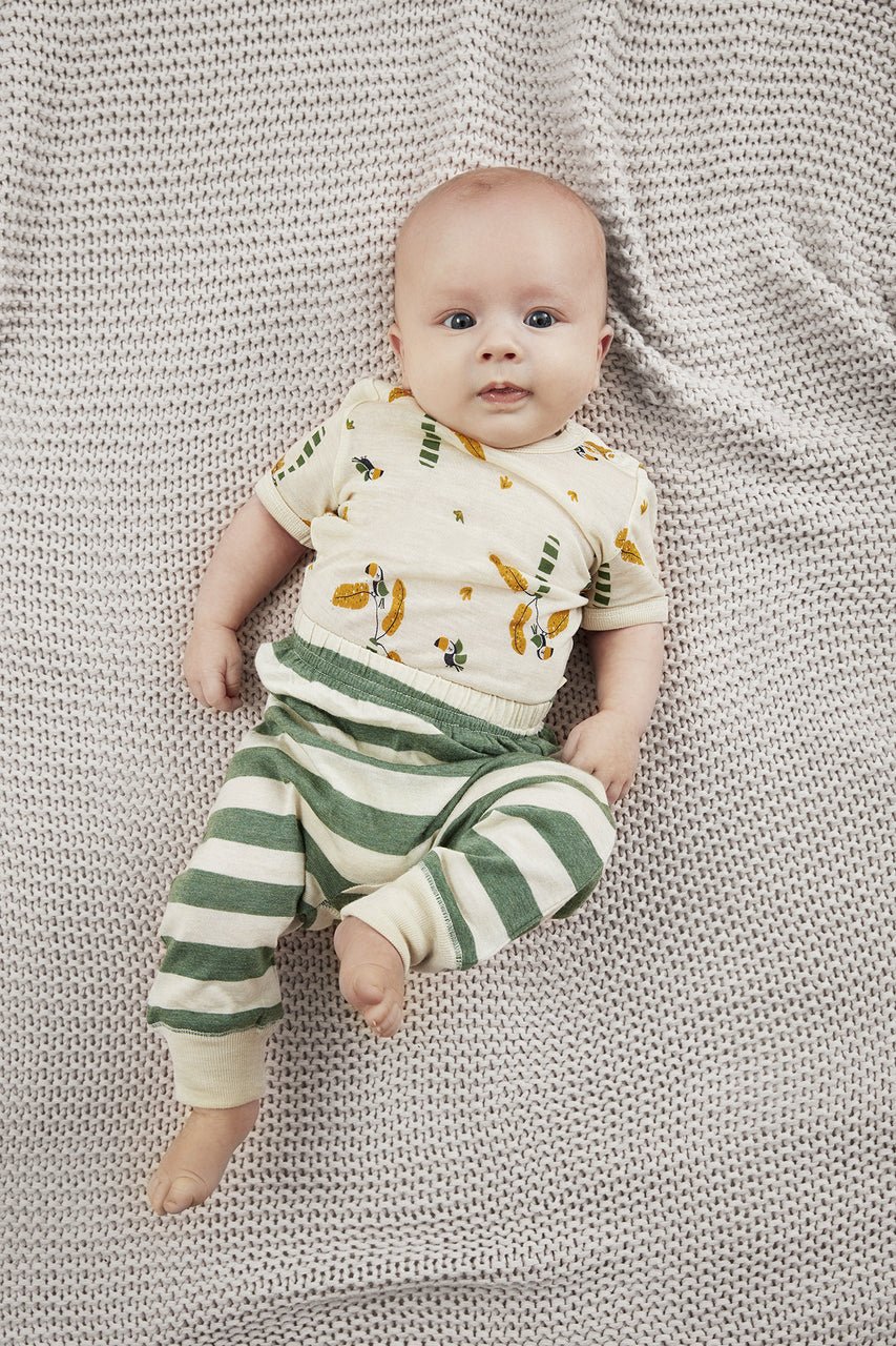 CeLaVi Kurzarm-Sommer Body Wolle/Bambusviskose Elm Green CeLaVi