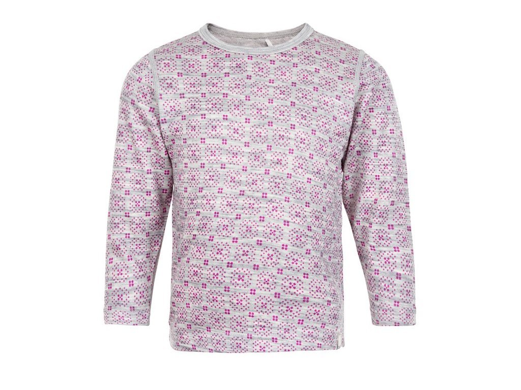 CeLaVi Langarm-Shirt Wolle/Bambusviskose - grau/pink - Familienbande