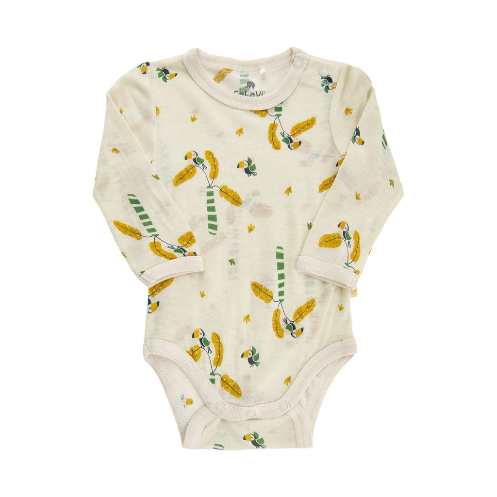 CeLaVi Langarm-Sommer Body Wolle/Bambusviskose Elm Green - Familienbande