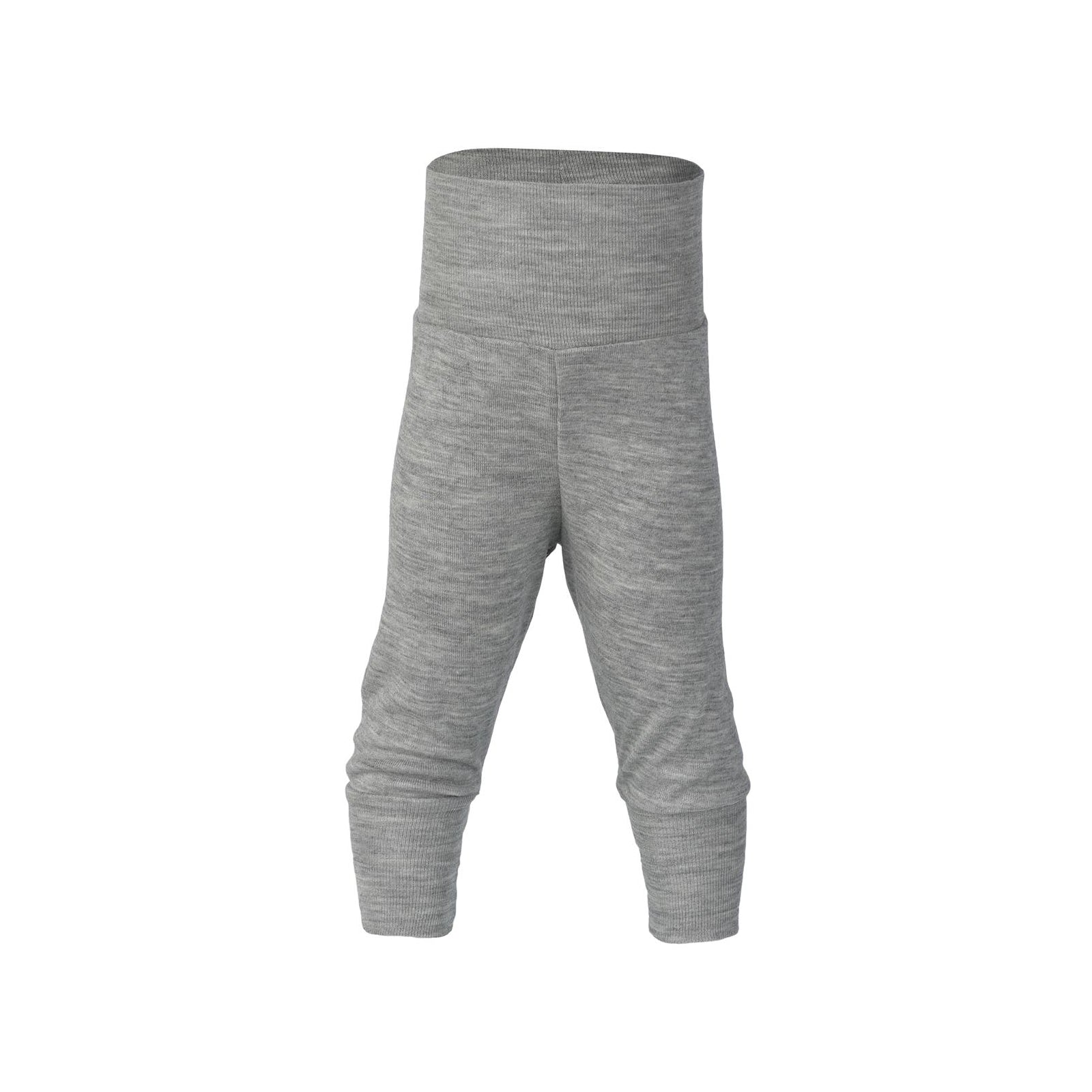 Engel Kinder-Wolle/Seide-Hose lang mit Nabelbund - hellgrau melange Engel