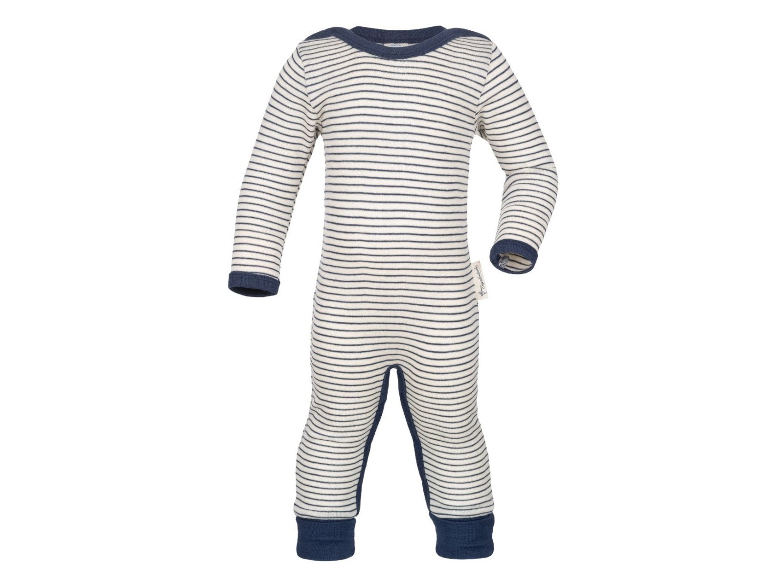 Engel Wolle/Seide Pyjama - natur/marine - Familienbande