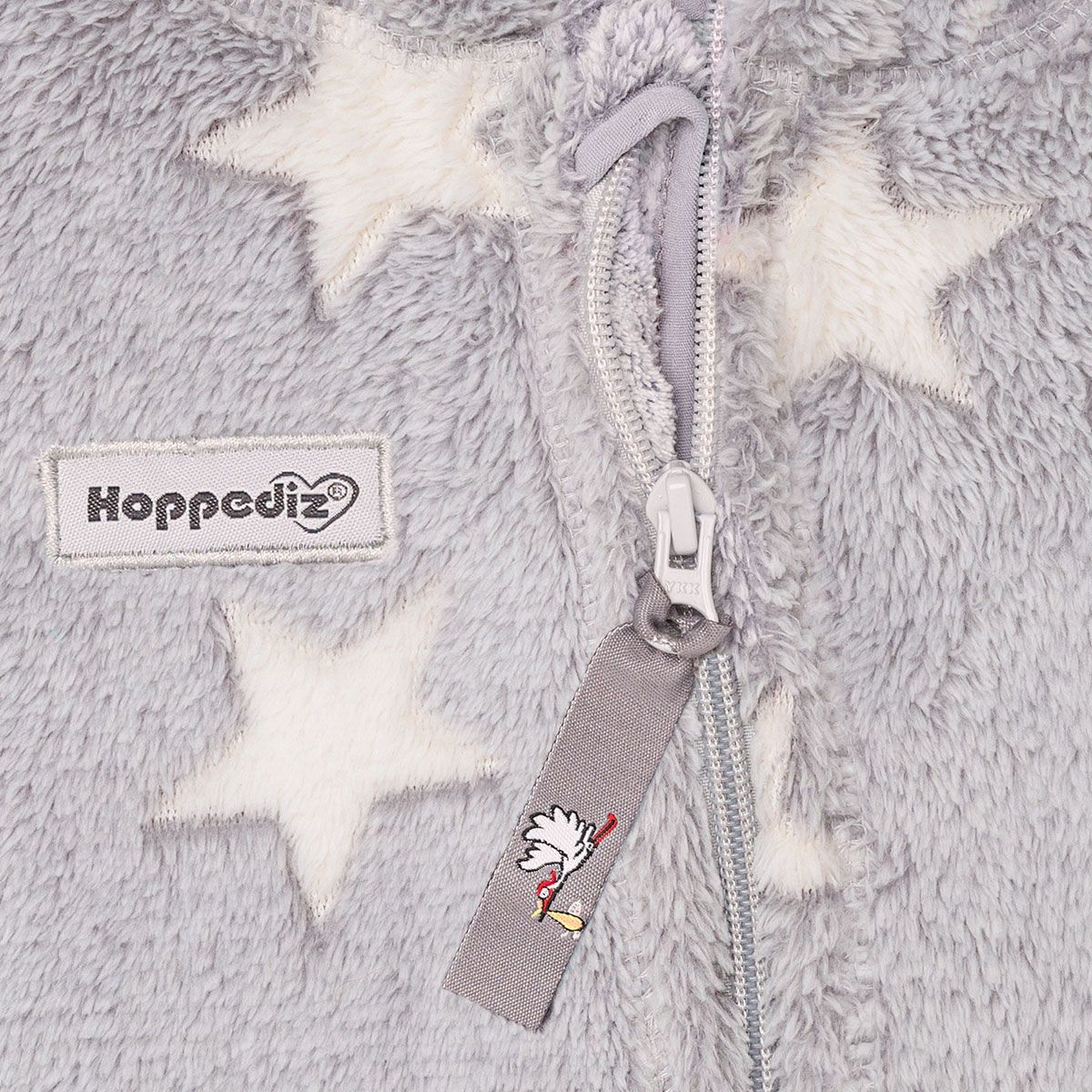 Fleece Overall grau-creme Hoppediz - Familienbande