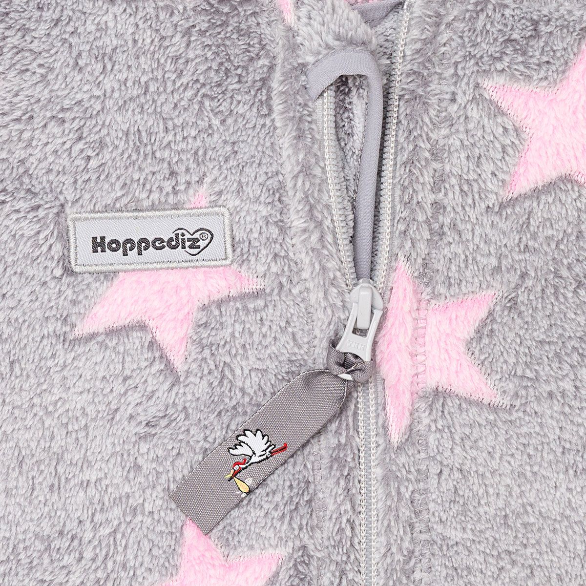 Fleece Overall grau-rosé Hoppediz - Familienbande