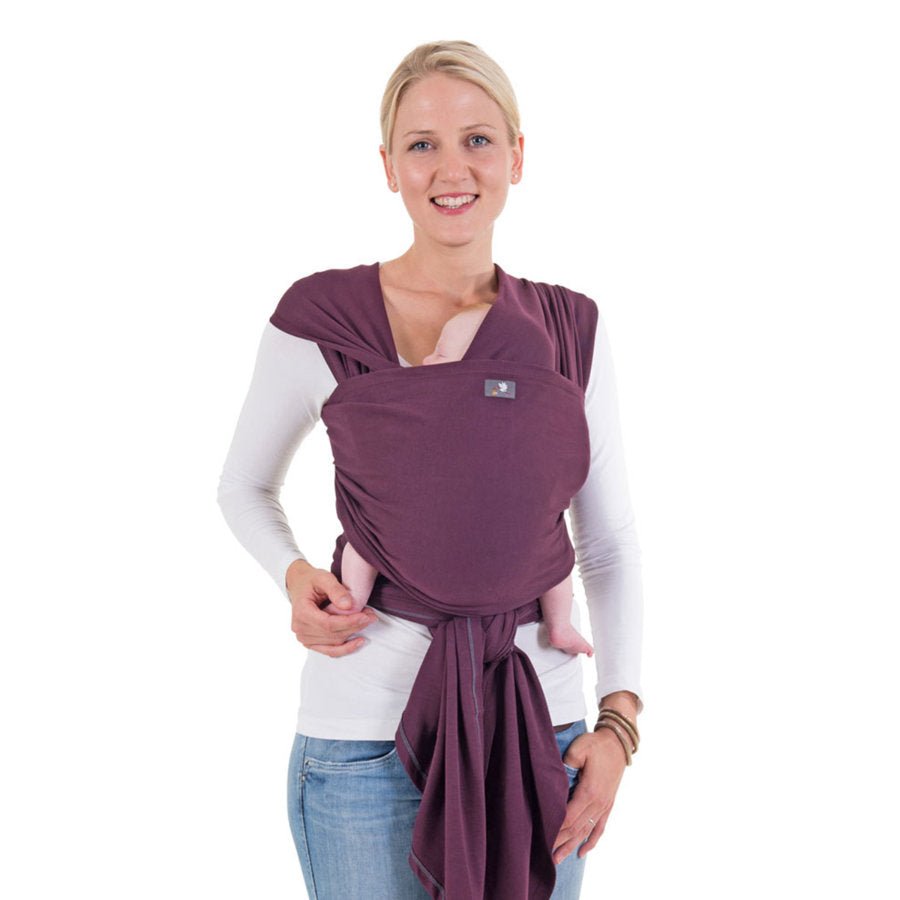 HOPPEDIZ® elastisches Tragetuch - Aubergine - Familienbande