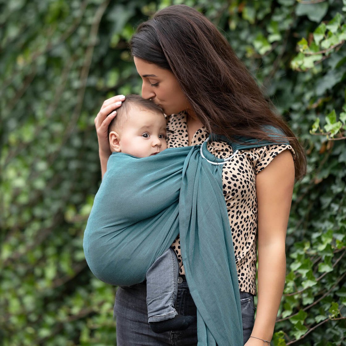 HOPPEDIZ® Ring Sling ultraleichte Qualität Hamburg forest - Familienbande