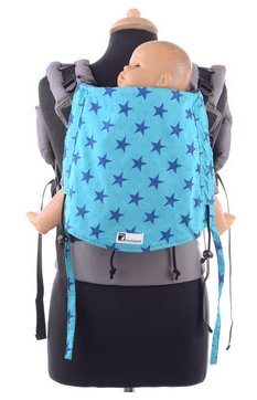 Huckepack Fullbuckle Toddler grau/türkis Sterne - Familienbande