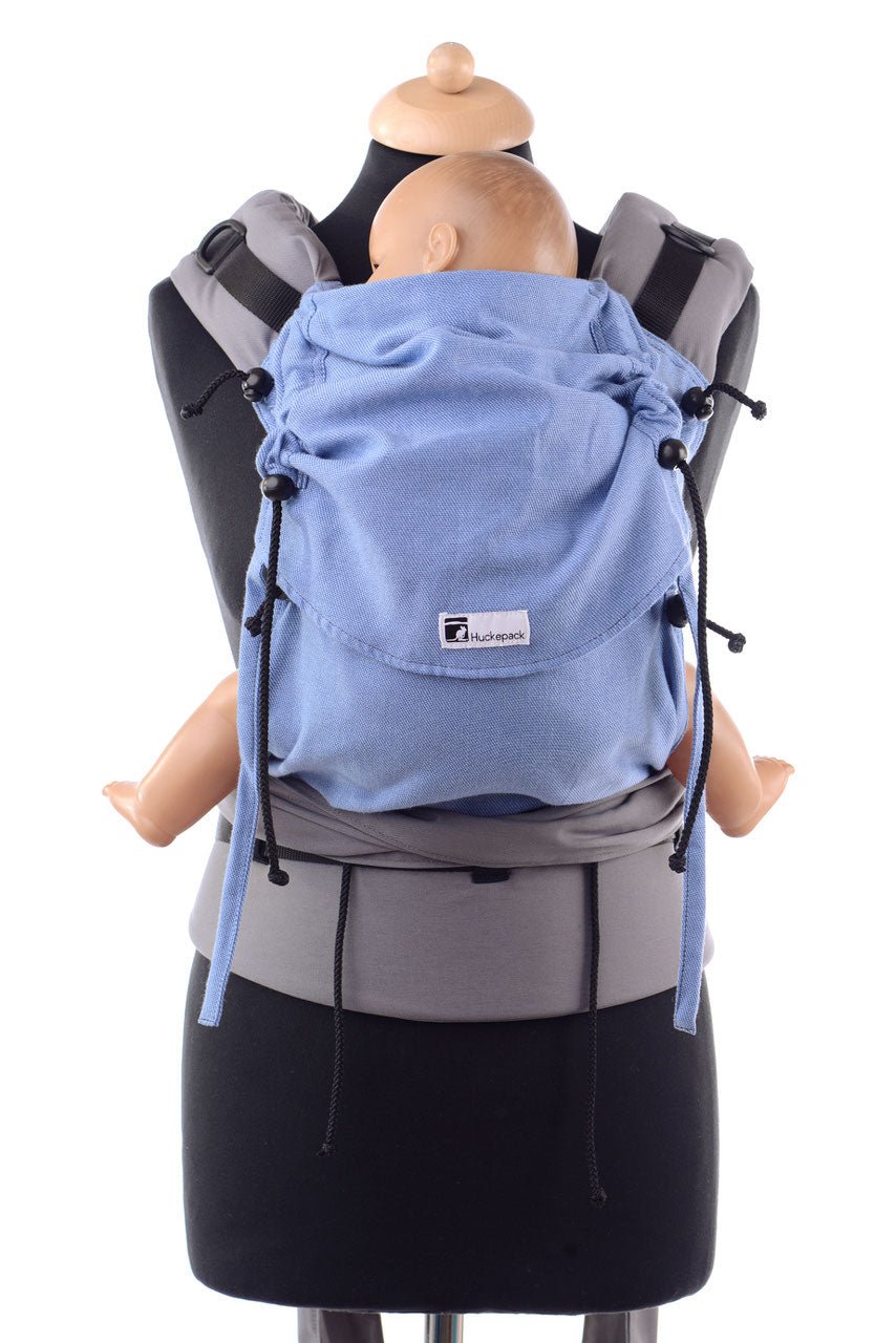 Huckepack Halfbuckle Traghilfe baby hellblau/grau - Familienbande