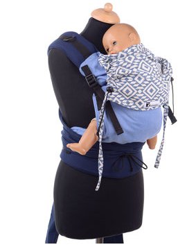 Huckepack Halfbuckle Traghilfe toddler hellblau Retro - Familienbande