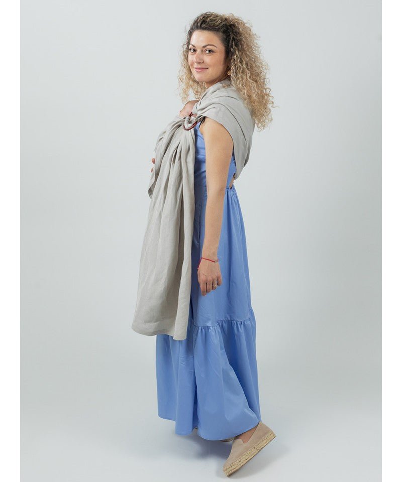 Isara Ring Sling - Silver Grey Bamboo Linen - Familienbande