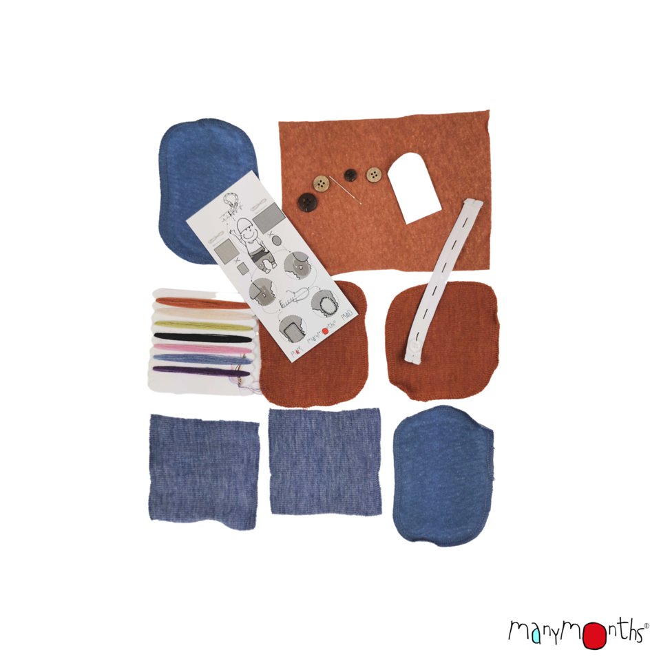 Many Months Natural Woollies Repair Kit - Potter's Clay / Blue Mist - Familienbande