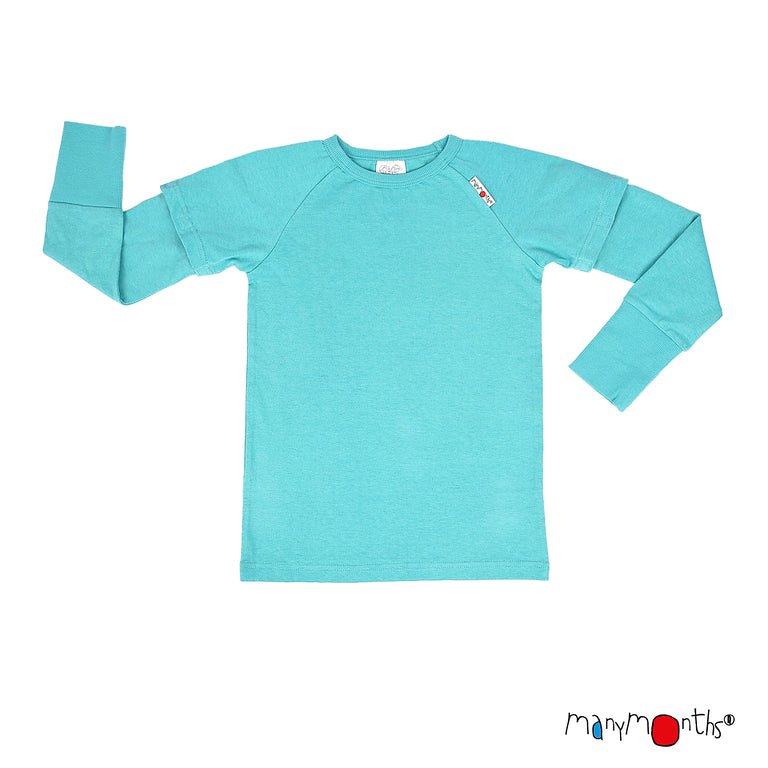 ManyMonths Long/Short Sleeve Shirt Hanf - Angel Turquoise - Familienbande