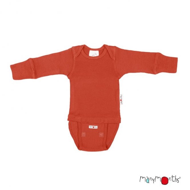 ManyMonths Natural Wollies Body/Shirt Long Sleeve Rooibos Red - Familienbande