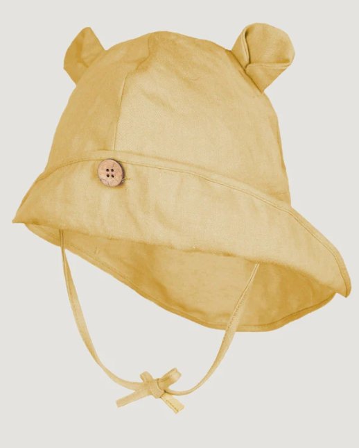 ManyMonths Summer Hat Eco Hanf mit Ohren - Citron Curd ManyMonths
