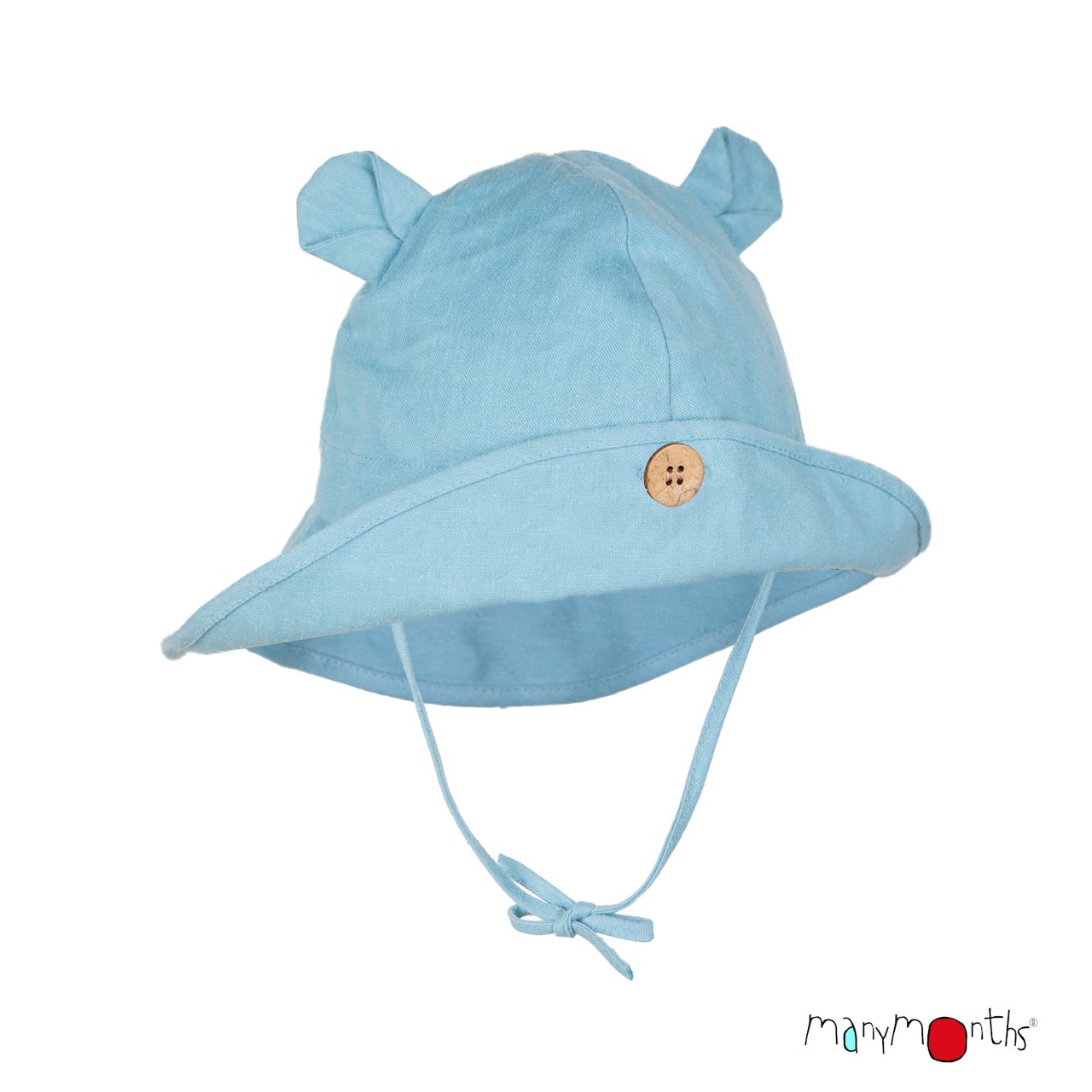 ManyMonths Summer Hat Eco Hanf mit Ohren - Milky Blue - Familienbande