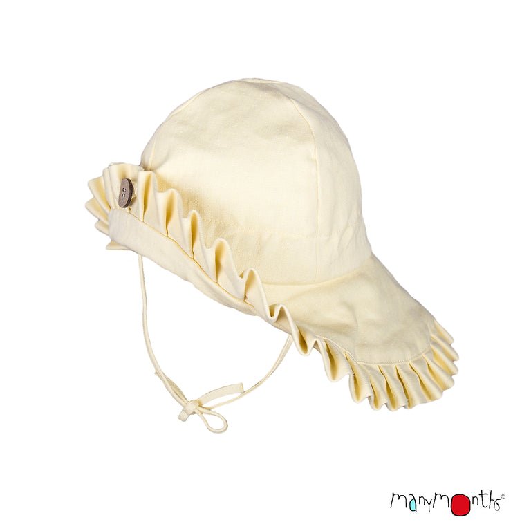 ManyMonths Summer Hat ECO Hempie with Frill - Vanilla Bloom ManyMonths