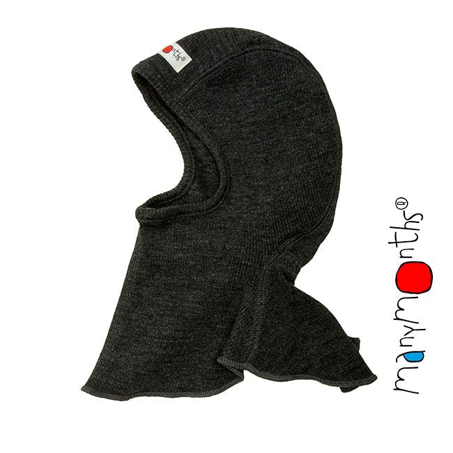 ManyMonths Woolies Elephant Hood - Wintermütze - Foggy Black - Familienbande