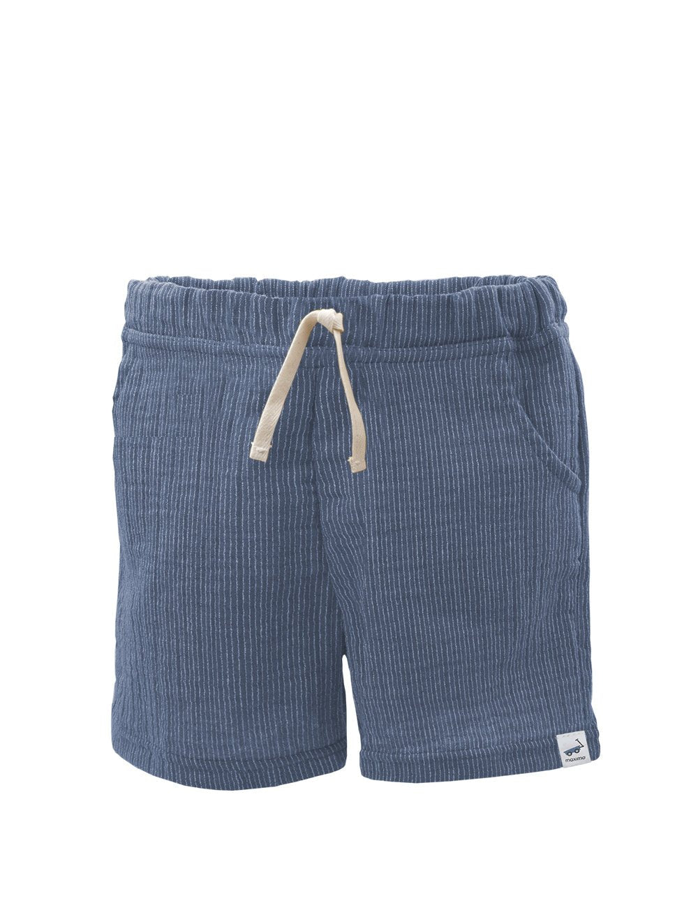 Maximo Musselin Shorts - altindigo-weiss-streifen - Familienbande