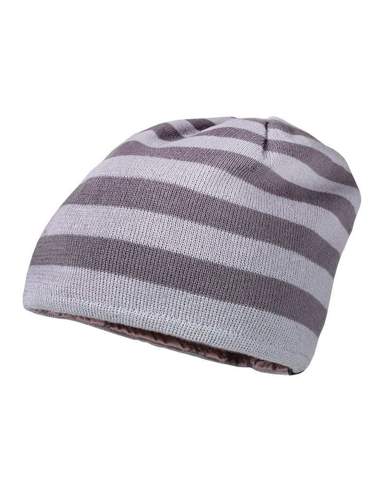 Maximo Wende-Beanie - grau geringelt / Pferde - Familienbande