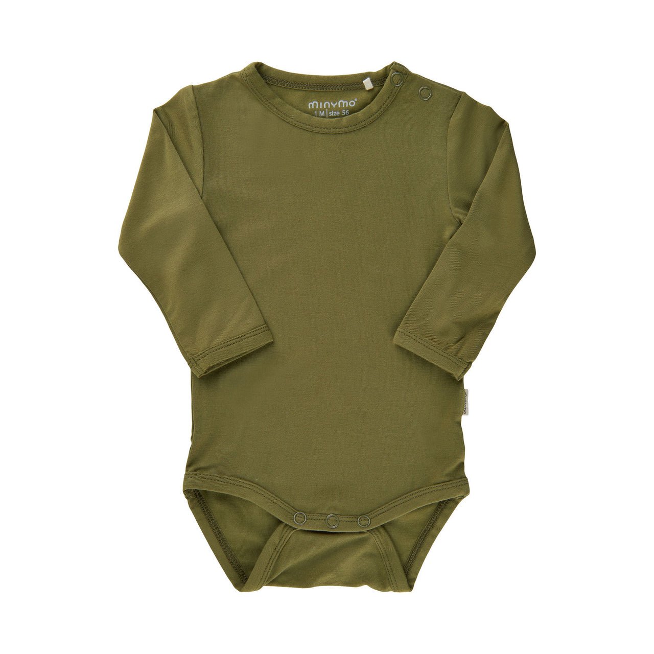 Minymo Bambusbody langarm - Olive - Familienbande