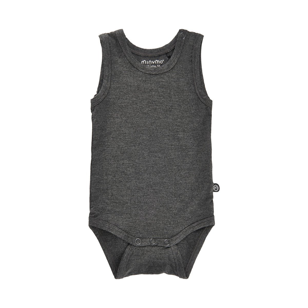 Minymo Bambusbody ohne Ärmel - dark grey - Familienbande