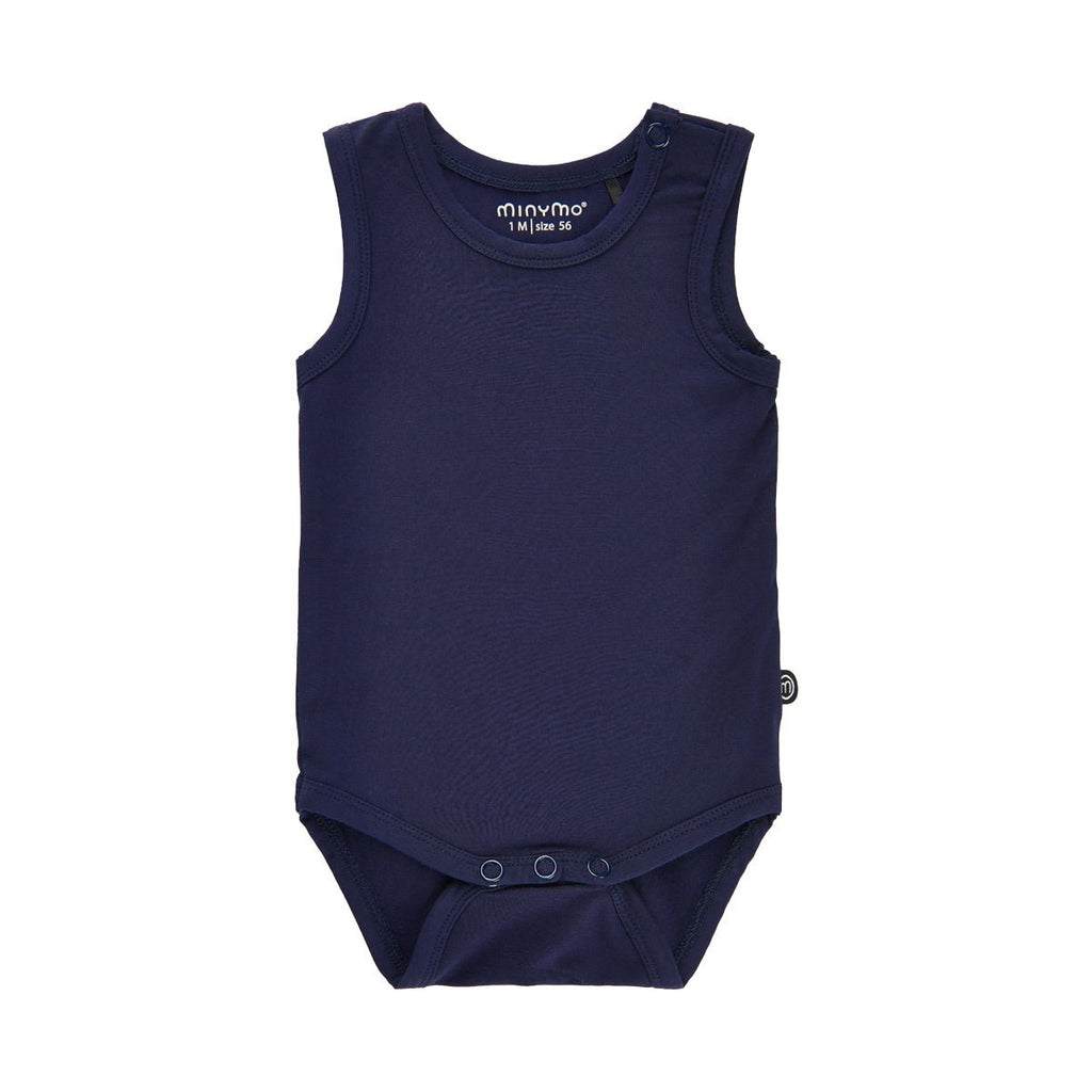 Minymo Bambusbody ohne Ärmel - Dark Navy - Familienbande