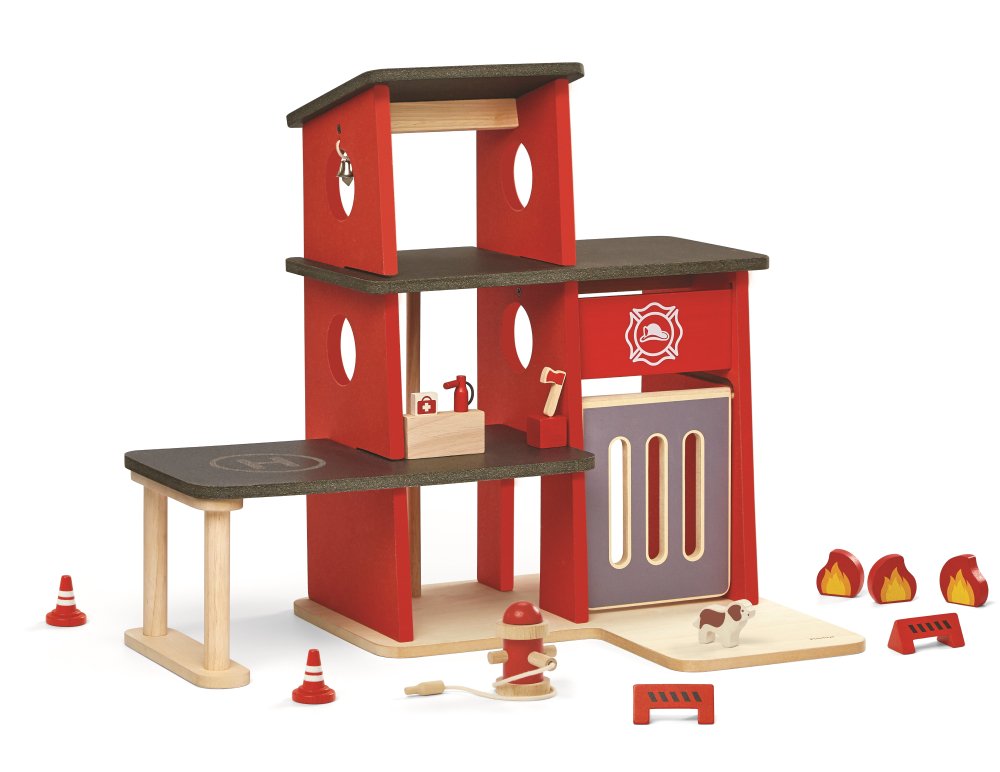 Plan Toys PlanWorld Feuerwehrstation - Familienbande