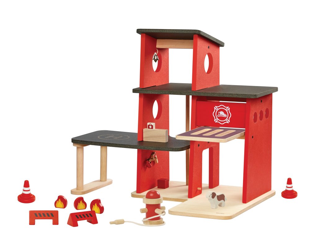 Plan Toys PlanWorld Feuerwehrstation - Familienbande