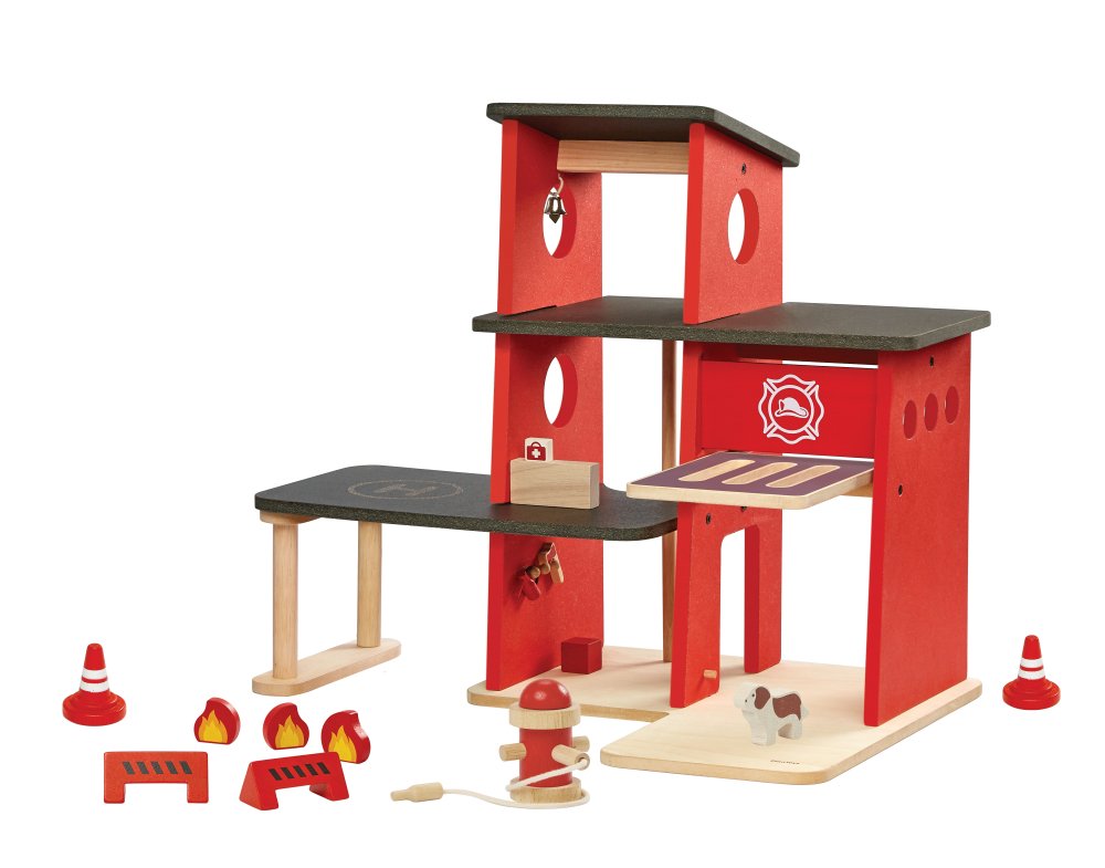Plan Toys PlanWorld Feuerwehrstation - Familienbande
