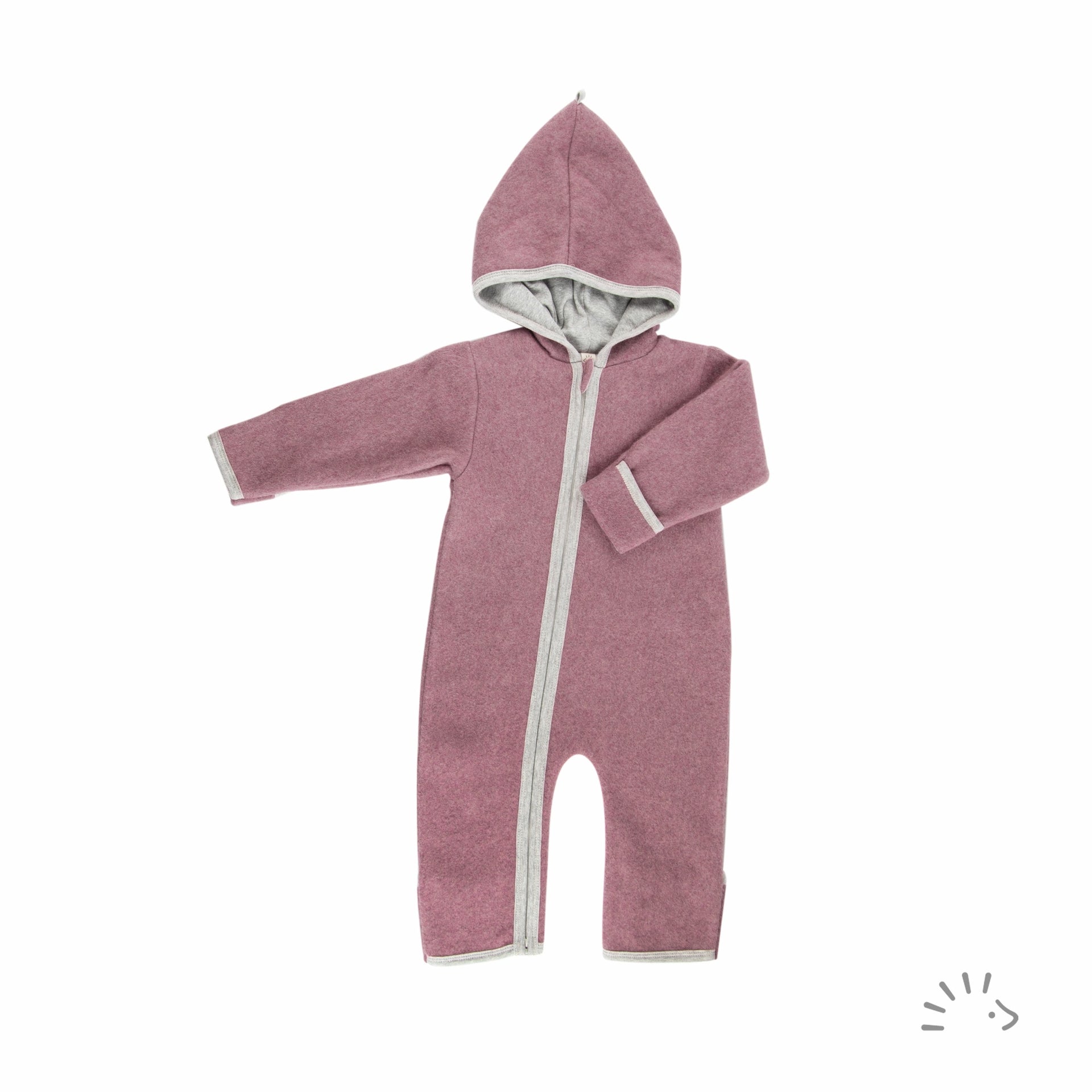 Popolini Overall Baumwollfleece - Blackberry Mélange - Familienbande