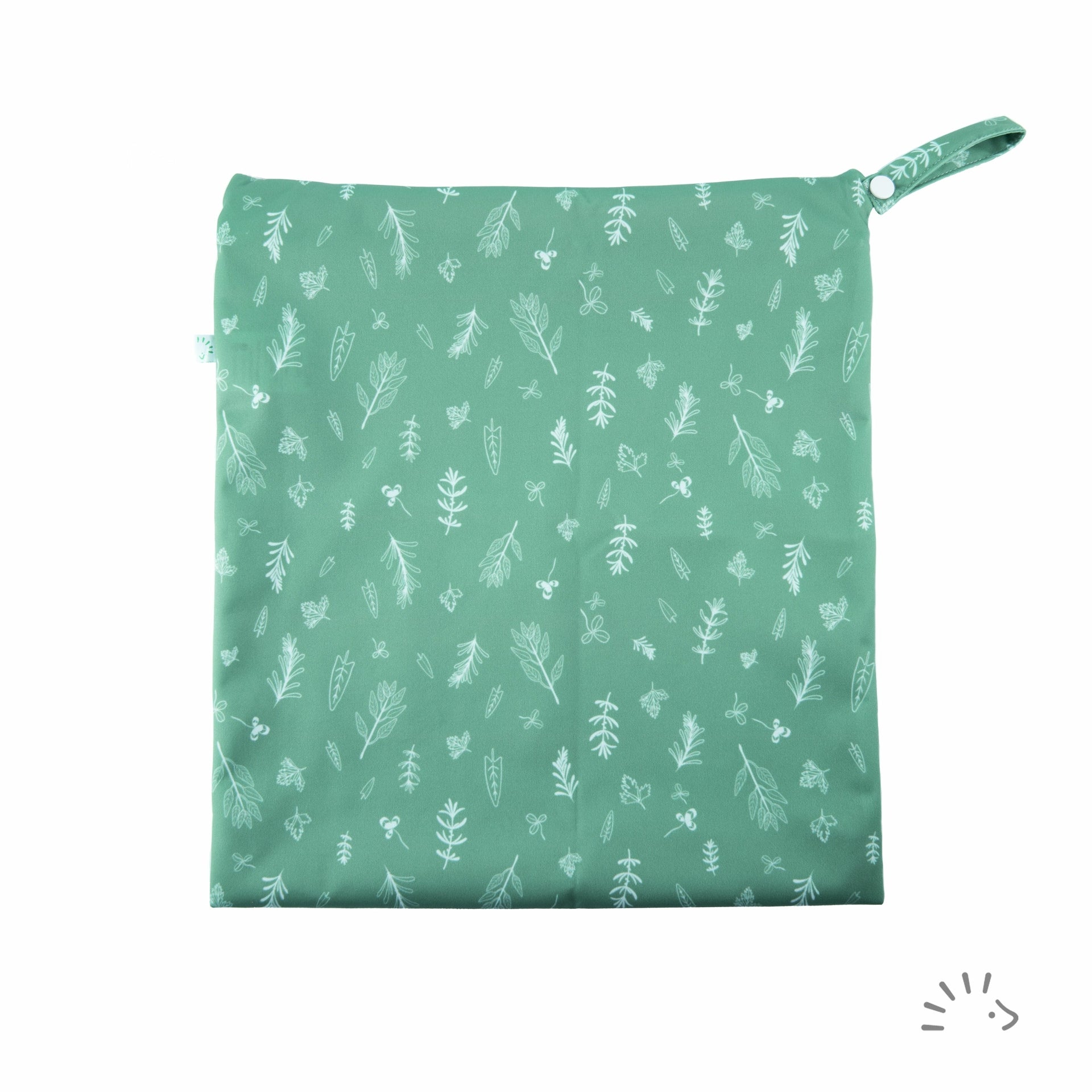 Popolini Wetbag mit Trockenfach - Green Leaves - Familienbande