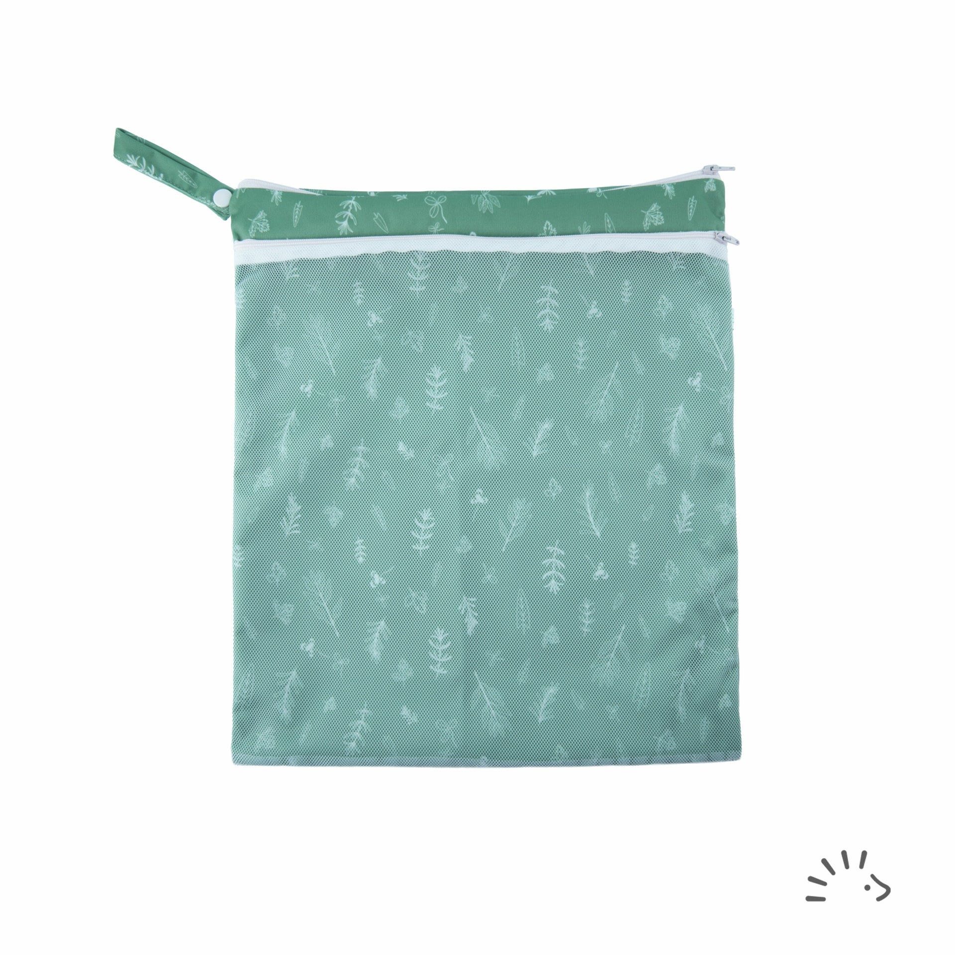 Popolini Wetbag mit Trockenfach - Green Leaves - Familienbande