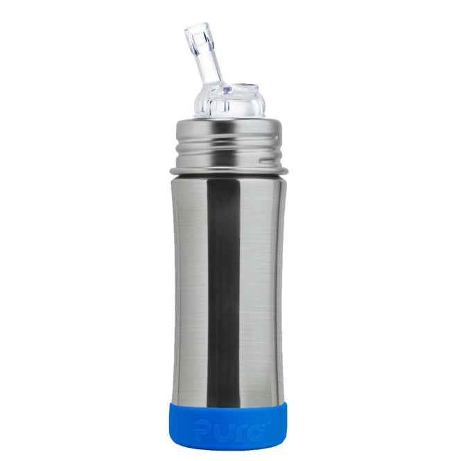 🧊 Pura Trinkhalm Isolierflasche 260 ml – die plastikfreie Thermo-Trinkflasche für Kinder Bumper slate Pura