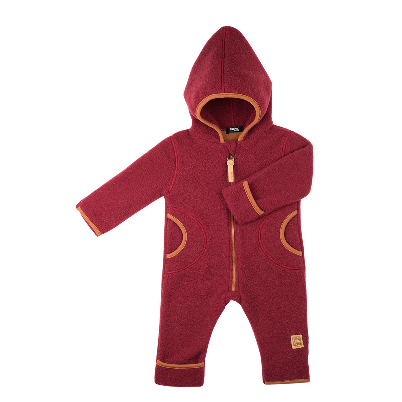 Pure Pure Woll-Fleece-Overal burgundy - Familienbande