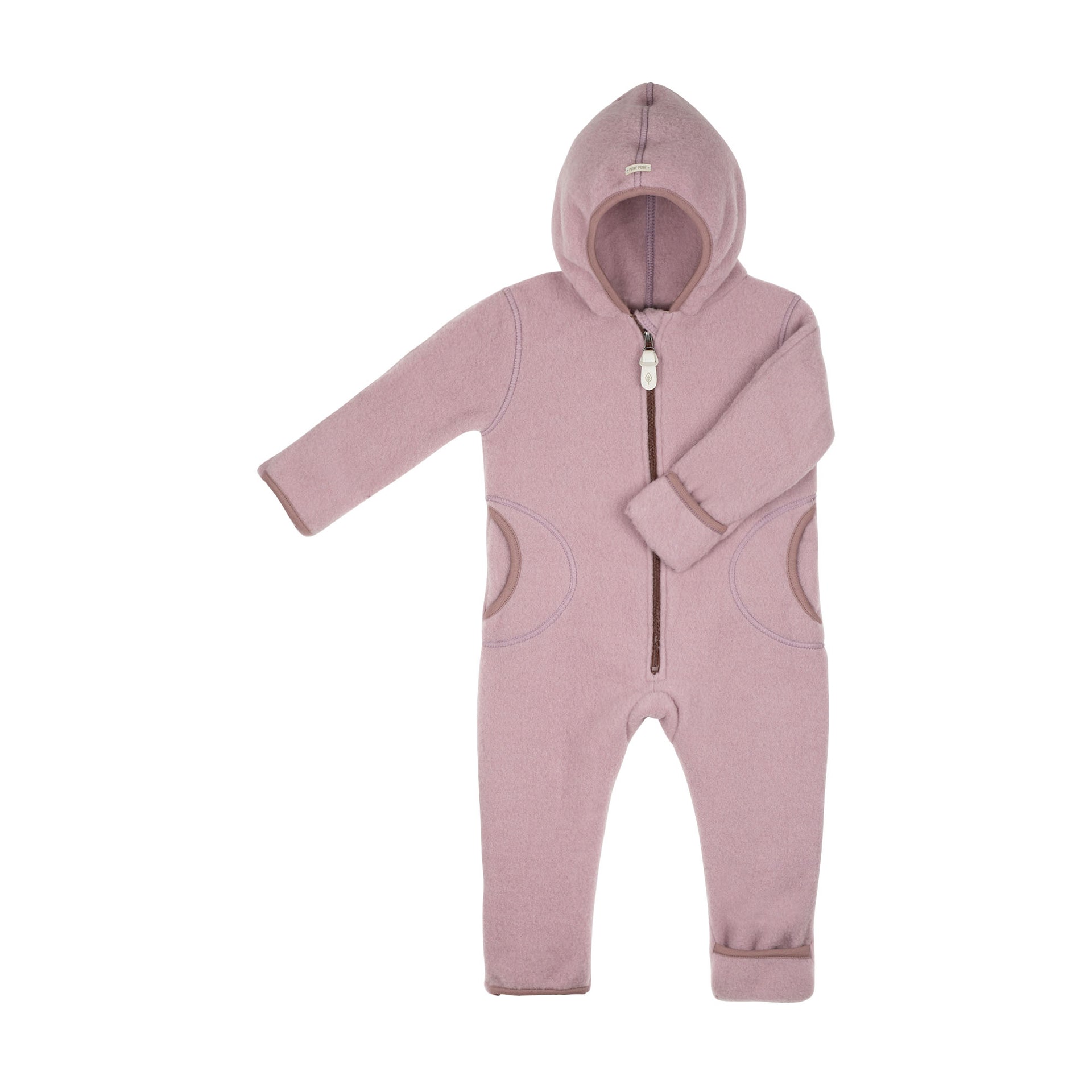 Pure Pure Woll-Fleece-Overall - mauve - Familienbande