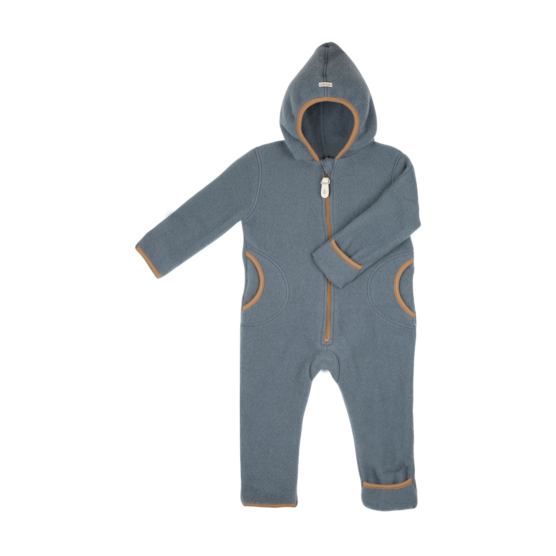 Pure Pure Woll-Fleece-Overall - stormy blue - Familienbande