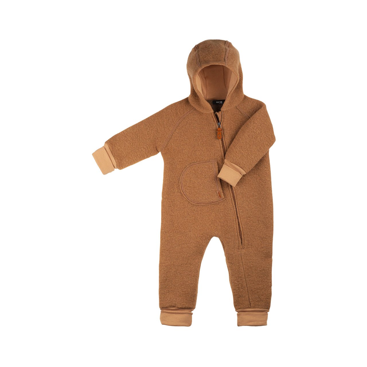 Pure Pure Wollwalk-Overall mit langem Reissverschluss - karamell purepure