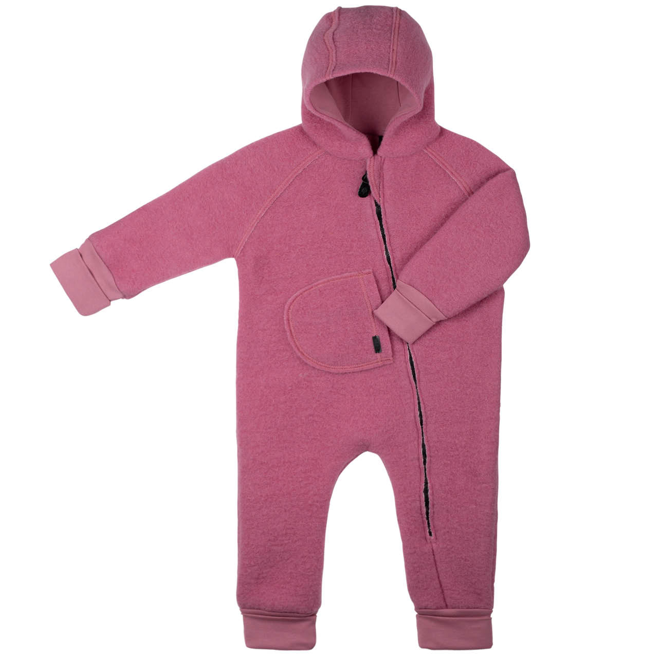 Pure Pure Wollwalk-Overall mit langem Reissverschluss - pink - Familienbande