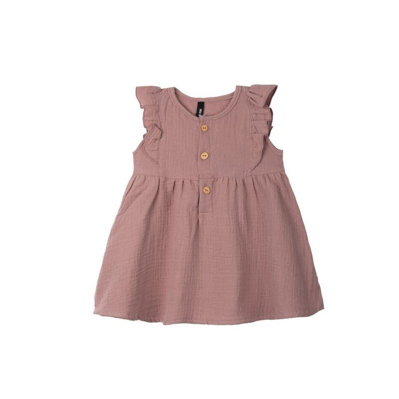 PurePure Kleid Musselin mit Knöpfen - pink clay - Familienbande