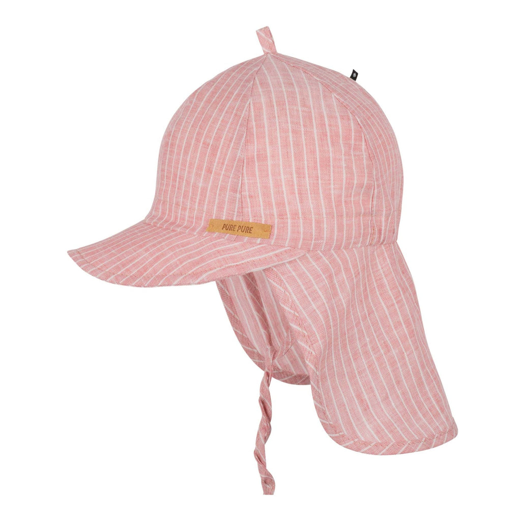 PurePure Leinen Cap mit Nackenschutz - faded rose - Familienbande